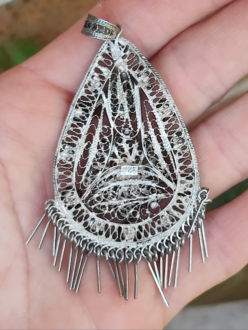 Huge Vintage Sterling Silver Pendant - Picture 2 of 5